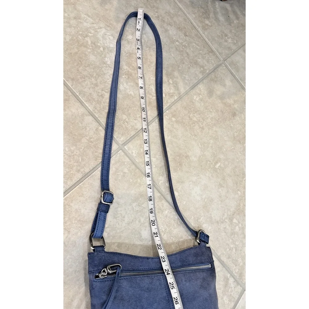 HOBO international Leather crossbody Shoulder bag Blue Purse Boho Hippie Travel